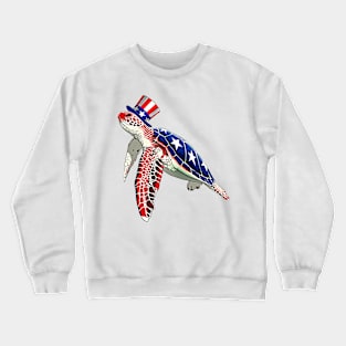 Sea Turtles 4th Of July American USA Flag Patriotic Crewneck Sweatshirt